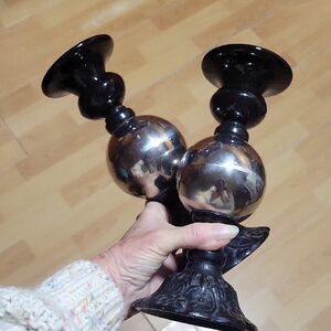 Spectacular Black and Silver Candle Holders~ Ashley Furniture